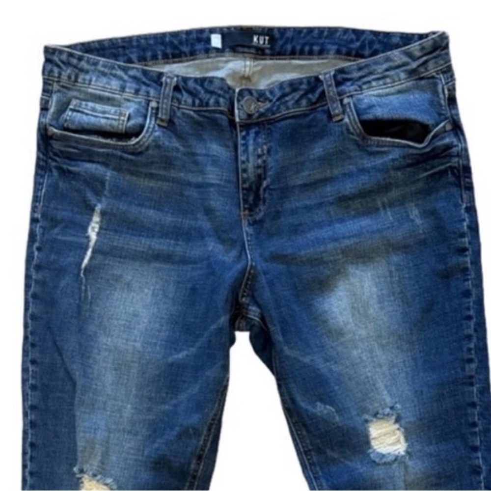 🔥KUT FROM THE KLOTH Catherine Boyfriend Jeans Size 16 | High-Rise | Distressed💥 - Picture 2 of 12